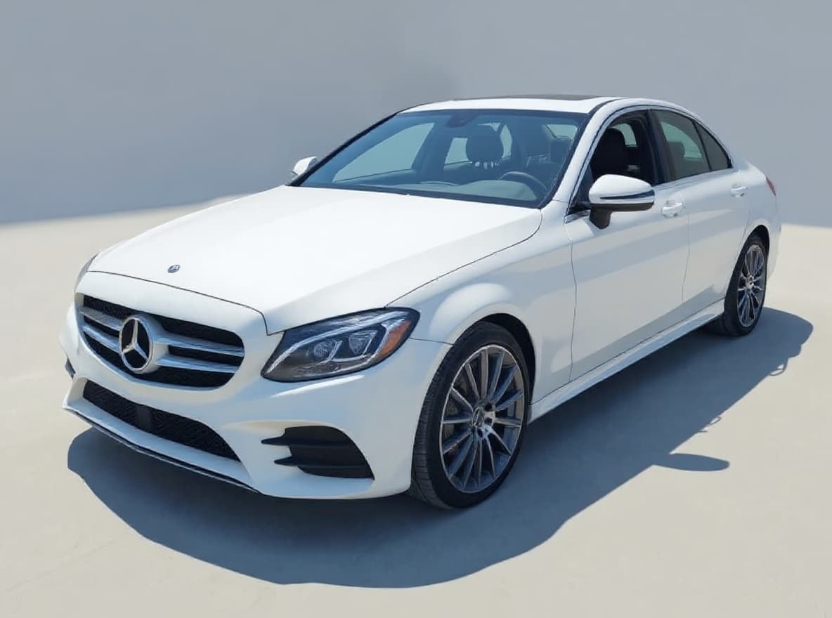 Autowalk generated retail-ready Mercedes-Benz C300 front three-quarter image