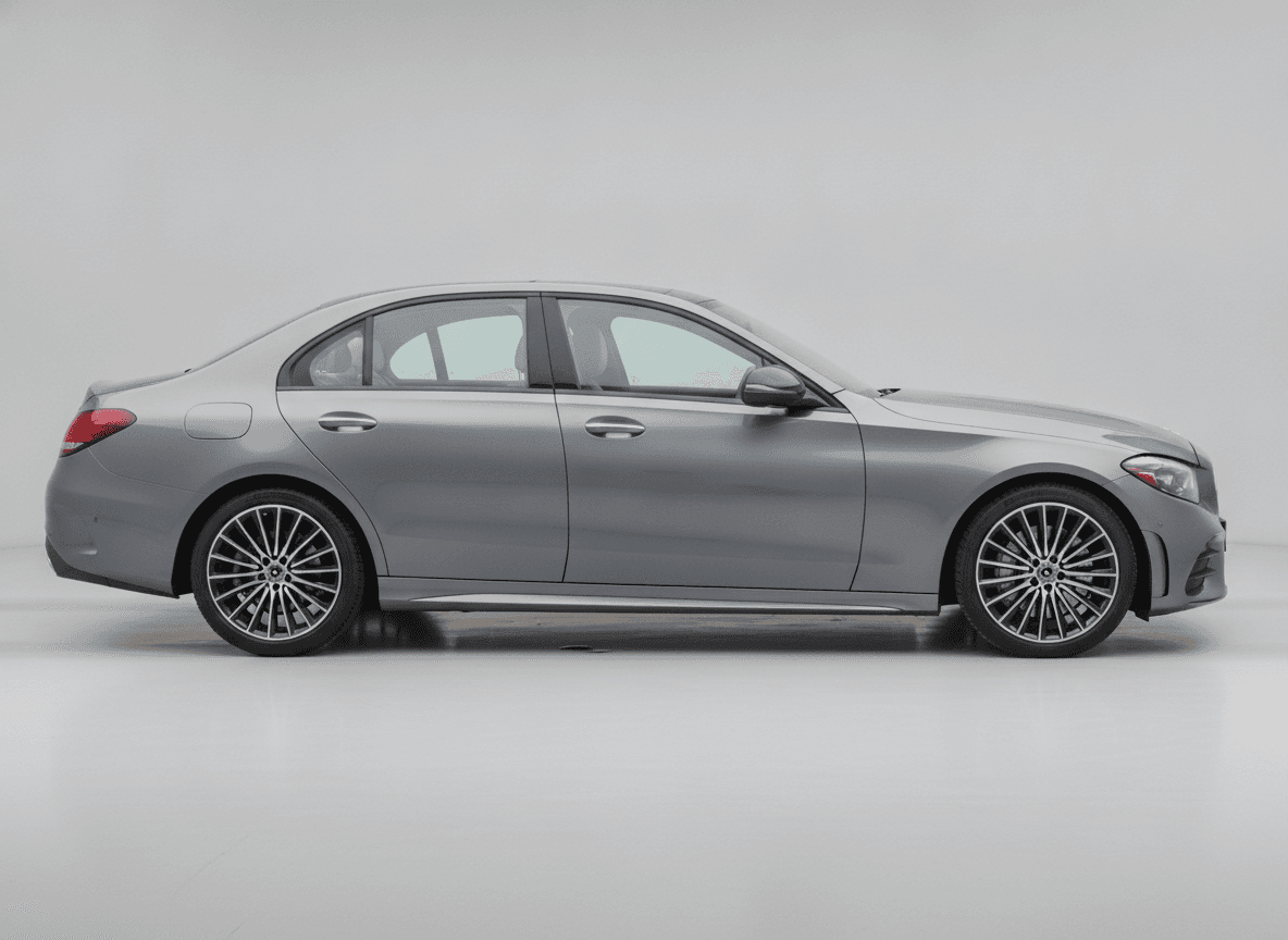Autowalk generated clean gray Mercedes sedan side profile